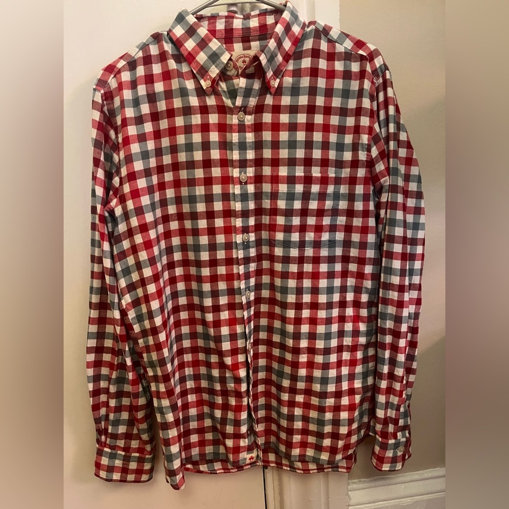 Brooks brothers red fleece button down